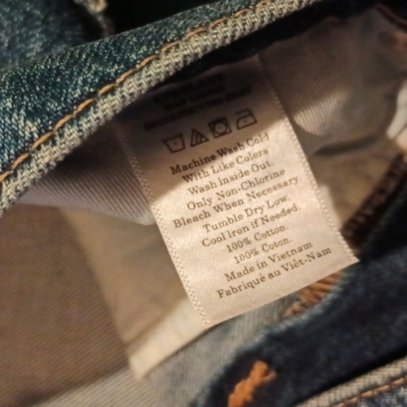 Everlane Blue Mid Wash Lightly Distressed Cowgirl Cut Jean Skirt A31 - Picture 3 of 6